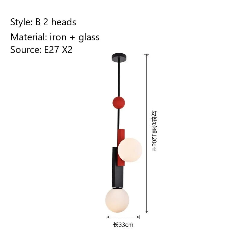 Modern Art Creative Design Indoor Home Decor Lighting Fixtures Loft Color Hanging Lamp Nordic Led Glass Pendant Lights Luminaire